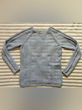 Orvis Women's Light Gray Cable Crew Sweater